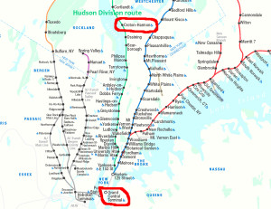 緑線：　Hudson Division route